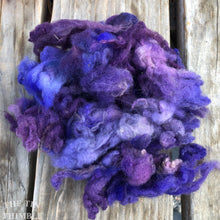 Load image into Gallery viewer, Hand Dyed Mystery Wool Fiber - 1 Ounce - Needle Felting, Wet Felting, Weaving and Crafts - Purple
