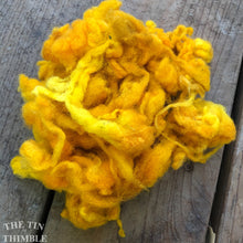 Load image into Gallery viewer, Hand Dyed Mystery Wool Fiber - 1 Ounce - Needle Felting, Wet Felting, Weaving and Crafts - Yellow
