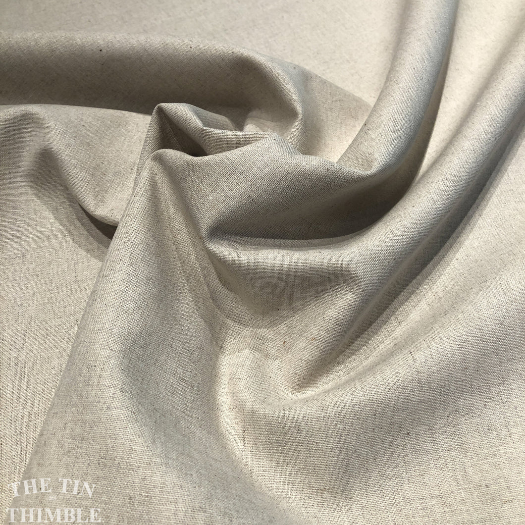 55% Linen 45 Cotton Fabric by the Yard / Natural Oatmeal Color / 54 Wide