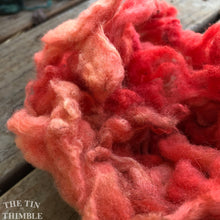 Load image into Gallery viewer, Hand Dyed Mystery Wool Fiber for Needle Felting, Wet Felting, Weaving and Crafts - Coral Pink - 1 Ounce
