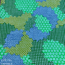 Load image into Gallery viewer, Authentic Vintage Green Blue Faux Quilt 1960s Fabric - Medium Heavy Weight Cotton/Poly Blend - 44&quot; Wide
