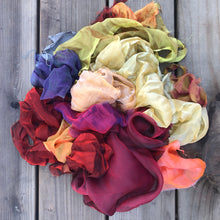 Load image into Gallery viewer, Silk Scrap Bag - 1 Ounce of 100% Pure Silk Chiffon Scraps - Colors May Vary - Great for Collage, Nuno and Wet Felting and Crafts
