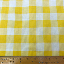 Load image into Gallery viewer, Large Yellow Gingham Check - 100% Cotton - By the Yard - Yarn Dyed
