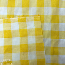 Load image into Gallery viewer, Large Yellow Gingham Check - 100% Cotton - By the Yard - Yarn Dyed
