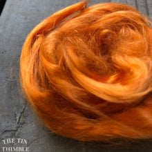 Load image into Gallery viewer, Cultivated Bombyx (Mulberry) Silk Fiber for Spinning or Felting in Marigold Orange - 3.5 Grams or More
