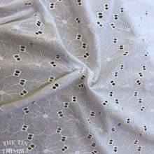 Load image into Gallery viewer, Cotton Eyelet in White - by the yard - Embroidered Cotton Eyelet - White on White Floral
