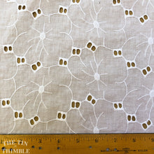 Load image into Gallery viewer, Cotton Eyelet in White - by the yard - Embroidered Cotton Eyelet - White on White Floral
