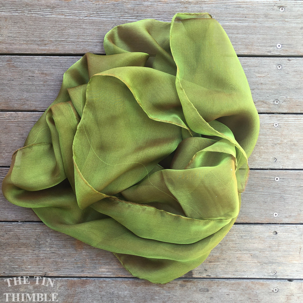 Pure Silk Chiffon Scarf with Unfinished Edges / Great for Nuno Felting / Approx. 14