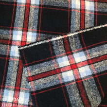 Load image into Gallery viewer, Vintage Plaid Wool Blend - 1 Yard - Navy, Blue, Red &amp; White
