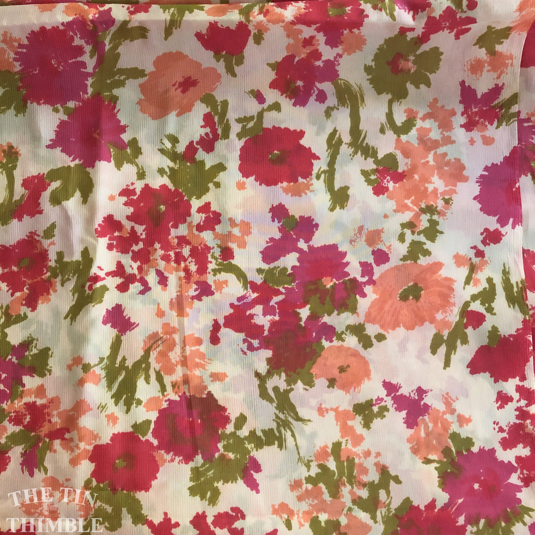 Authentic Vintage 60s or 70s 100% Polyester Fabric - By the Yard