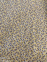 Load image into Gallery viewer, Authentic Vintage 1930s Small Print Cotton Fabric - Yellow Brown Orange White - 1 1/4 Yards
