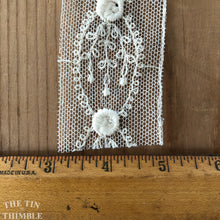 Load image into Gallery viewer, Antique Cotton Embroidered Lace Trim - 1 3/4 Inches Wide - By the Half Yard - Ivory Cotton

