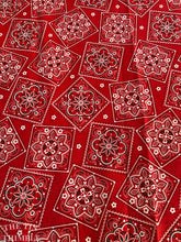 Load image into Gallery viewer, Vintage Handkerchief or Bandana Print Fabric - By the Yard - Cotton/Poly Blend
