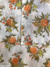 Load image into Gallery viewer, Liberty of London Lawn Vintage Fabric - Orange, Green and Yellow Loral Arrangement Print - By the
