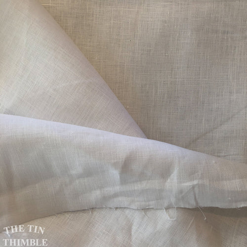 Linen Fabric by the Yard in Bleached White - 100% Pure Linen Yardage