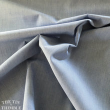 Load image into Gallery viewer, Tiny Pinstripe 100% Cotton Chambray Shirting Fabric by the Yard
