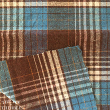 Load image into Gallery viewer, Vintage Plaid Wool - 3/8 Yard - Blue, Burgundy, Orange and Beige

