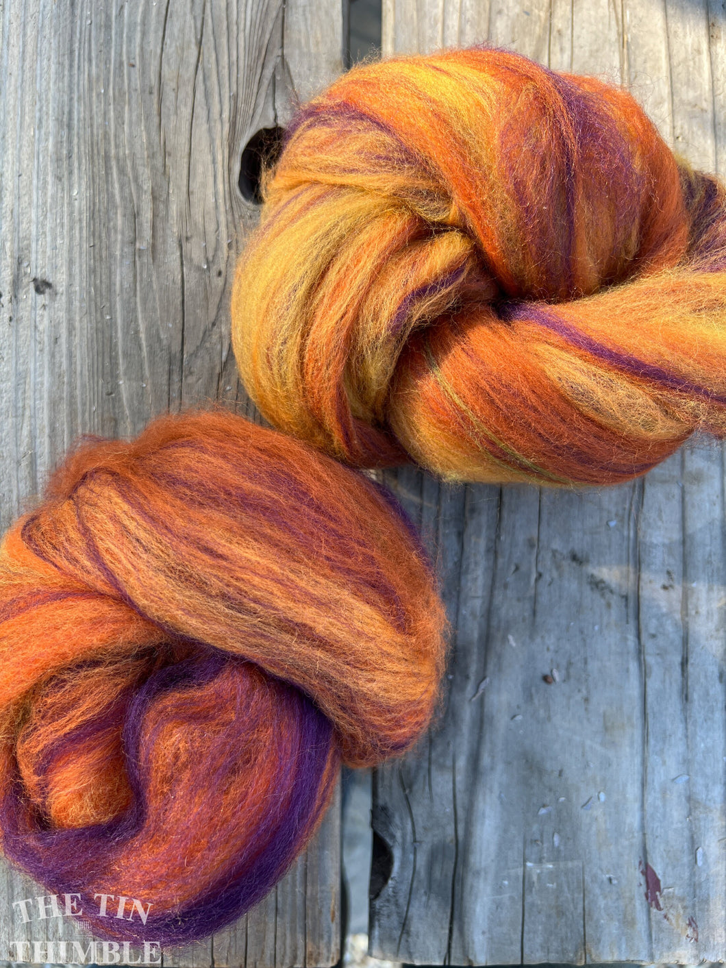 Hand Carded Batt for Felting or Spinning - Merino Blend - Hand Dyed and Commercially Dyed Fibers - Pansy
