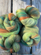 Load image into Gallery viewer, Hand Carded Batt for Felting or Spinning - Merino Blend - Hand Dyed and Commercially Dyed Fibers - Earth
