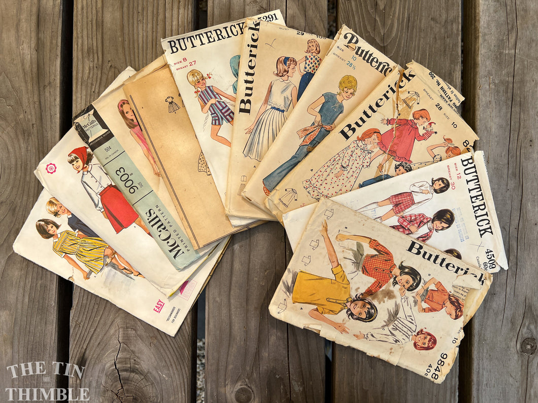 10 Vintage Butterick / McCall's Girl's Patterns - Size 8 & 10 - CPL5 - M3849, M9003, M6980, M7141, B5291, B9386, B5809, B8251, B4509, B9848