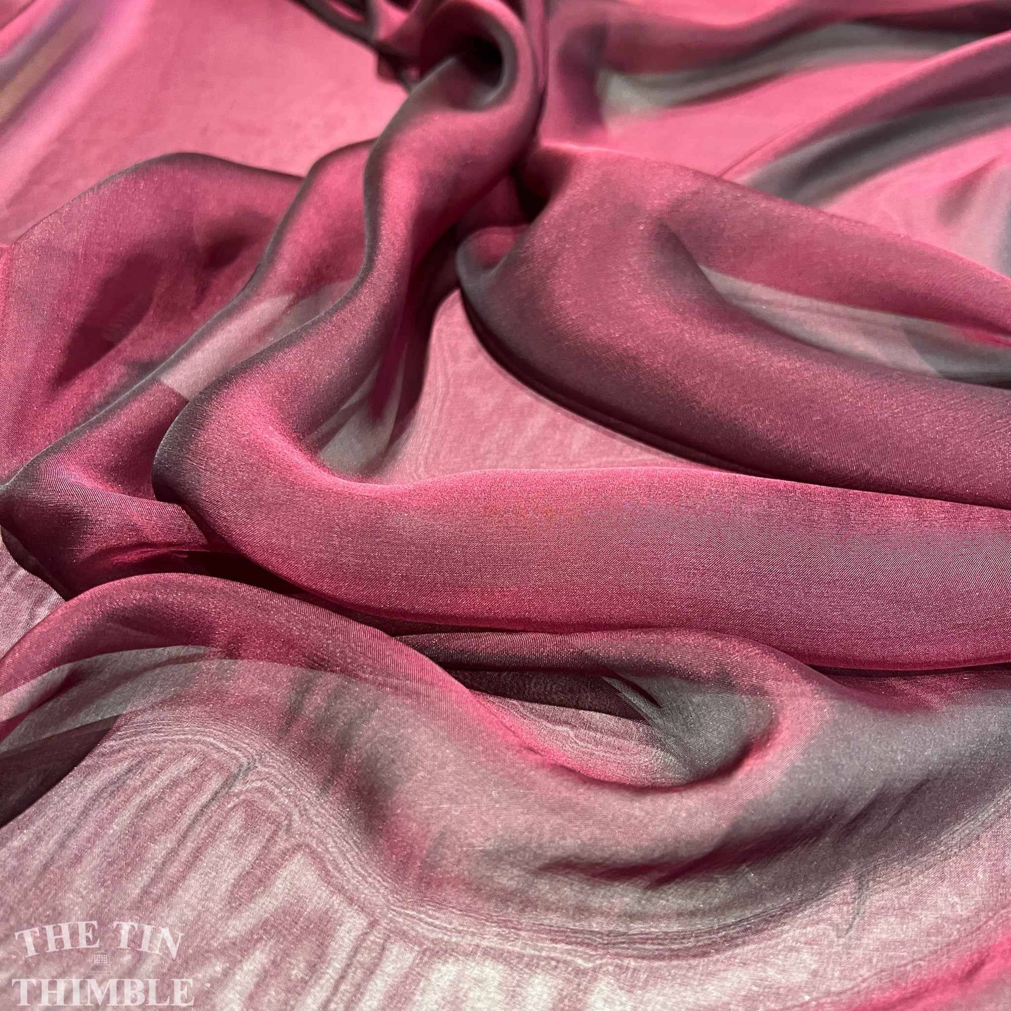 Pretty Pink - Iridescent Silk Chiffon Fabric