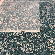 Load image into Gallery viewer, Paisley Print Cotton Fabric - Teal and Black - By the Yard
