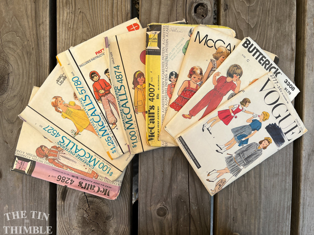 8 Vintage Children's Patterns - Size 4/5 - Vogue, McCall's Butterick - CPL8 - M4286, M4527, M5780, M4874, M4007, M8605, V2777, B3308