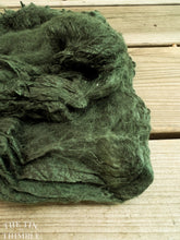 Load image into Gallery viewer, Silk Mulberry Hankies for Spinning or Felting in Fir Dark Green / 3 Grams / 100% Silk Hankies

