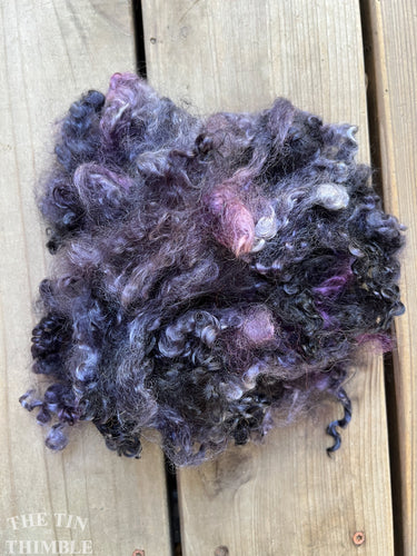 Mohair Locks for Felting, Spinning or Weaving - 1/4 Oz - Hand Dyed in the Color 'Smoky Purple'