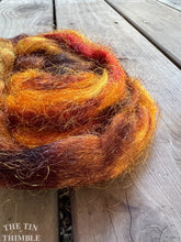 Load image into Gallery viewer, Hand Dyed Nylon Firestar or Angelina - 1/4 Oz - Sparkly Fiber for Spinning, Felting and Crafts - Gold and Purple
