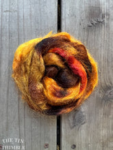 Load image into Gallery viewer, Hand Dyed Nylon Firestar or Angelina - 1/4 Oz - Sparkly Fiber for Spinning, Felting and Crafts - Gold and Purple
