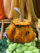 Load image into Gallery viewer, Complete Wet Felted Pumpkin Kit - Includes Written Instructions, Merino Wool Roving, &amp; Embellishment Fibers
