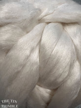 Load image into Gallery viewer, Bombyx Silk and Merino 50/50 Blend Roving for Spinning or Felting - Natural Ecru Fiber with Lovely Sheen
