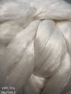 Bombyx Silk and Merino 50/50 Blend Roving for Spinning or Felting - Natural Ecru Fiber with Lovely Sheen