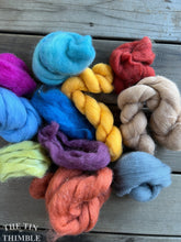 Load image into Gallery viewer, Corriedale Roving Destash Mixed Bag - 6 Ounces - Assorted Hand Dyed, Commercially Dyed, Corriedale and Course Breed Wool Roving
