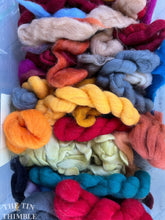 Load image into Gallery viewer, Corriedale Roving Destash Mixed Bag - 6 Ounces - Assorted Hand Dyed, Commercially Dyed, Corriedale and Course Breed Wool Roving
