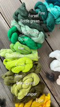 Load image into Gallery viewer, Chartreuse Green Merino Wool Roving / 21.5 micron -1 oz- Nuno Felting / Wet Felting / Felting Supplies / Needle Felting / Fiber Supply
