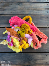 Load image into Gallery viewer, Merino Roving Destash Mixed Bag - 6 Ounces - Assorted Hand Dyed, Commercially Dyed, Merino and Merino Blend Wool Roving
