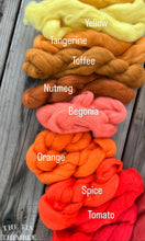 Load image into Gallery viewer, Spice Merino Wool Roving for Felting, Spinning or Weaving - 1 oz - Bright Orange Merino Roving for Fibre Art
