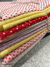 Load image into Gallery viewer, Dotted Swiss Vintage Scrap Fabric Bundle  - Great Bundle of Natural and Synthetic Fabrics from the 1960s and 70s
