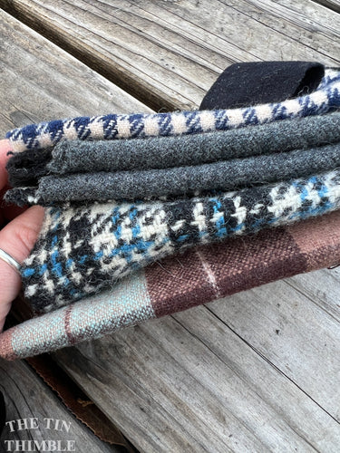 100% Wool Felt Scrap Bundle - Great for Applique and Crafts - #48