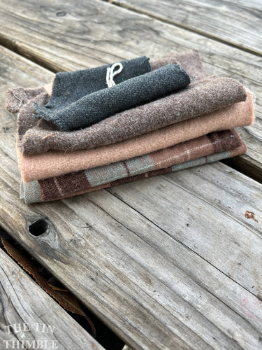 100% Wool Felt Scrap Bundle - Great for Applique and Crafts - #51