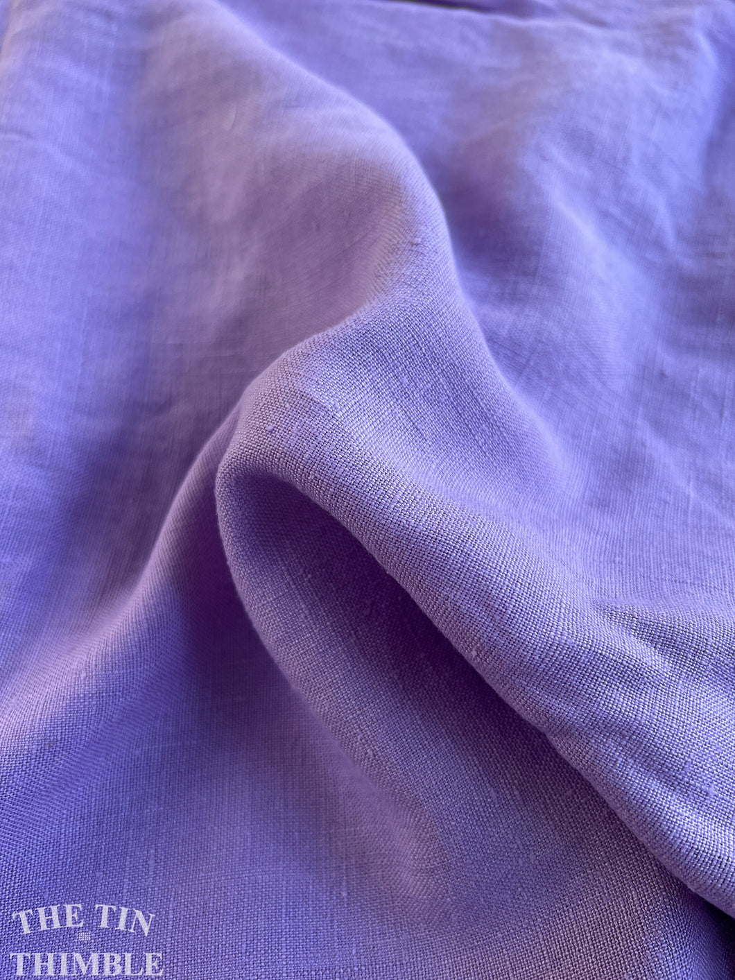 Vintage Pure Linen - 1 Yard - Lilac Linen with Beautiful Hand and Drape - 34