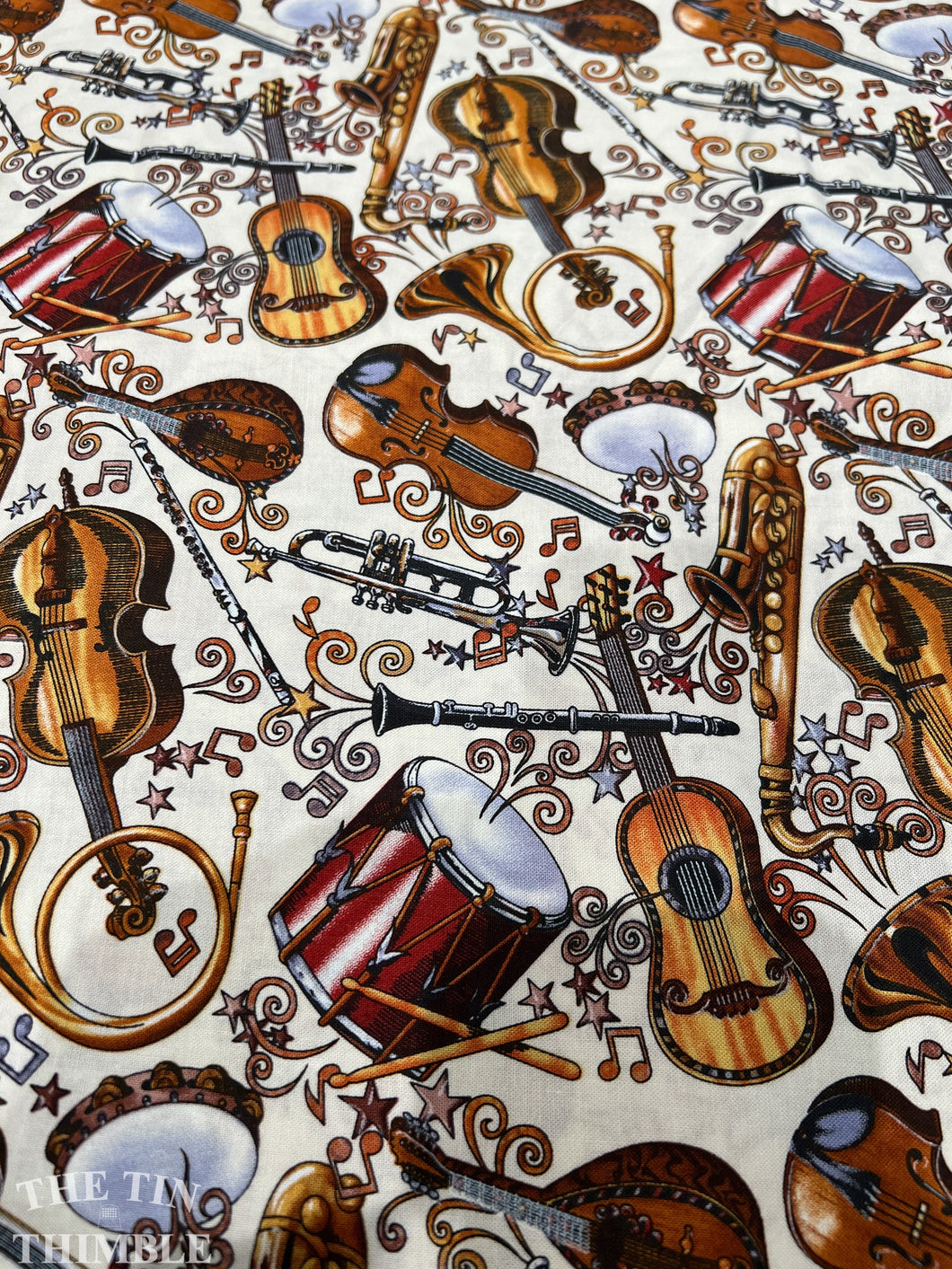 Music to my Ears by Blank Quilting / Musical Instrument Print Cotton Fabric - By the Yard - 44