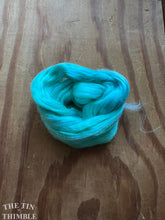 Load image into Gallery viewer, Hand Dyed Cultivated Bombyx Silk Fiber for Spinning or Felting in Ocean - Shiny Hand Dyed Silk Top
