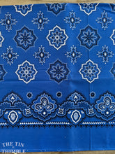 Load image into Gallery viewer, Vintage Blue Handkerchief Border Print Fabric  - By the Yard - 100% Cotton - 36&quot; Wide
