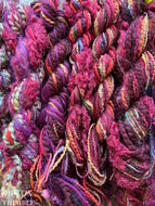 Fiber Frenzy Bundle / Mixed Bundle of Yarn in Dark Red / Great for Felting / Approximately 24 Yards / 8 Strands Each 3 Yards Long