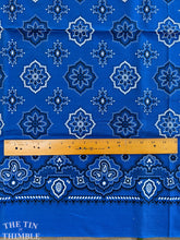 Load image into Gallery viewer, Vintage Blue Handkerchief Border Print Fabric  - By the Yard - 100% Cotton - 36&quot; Wide

