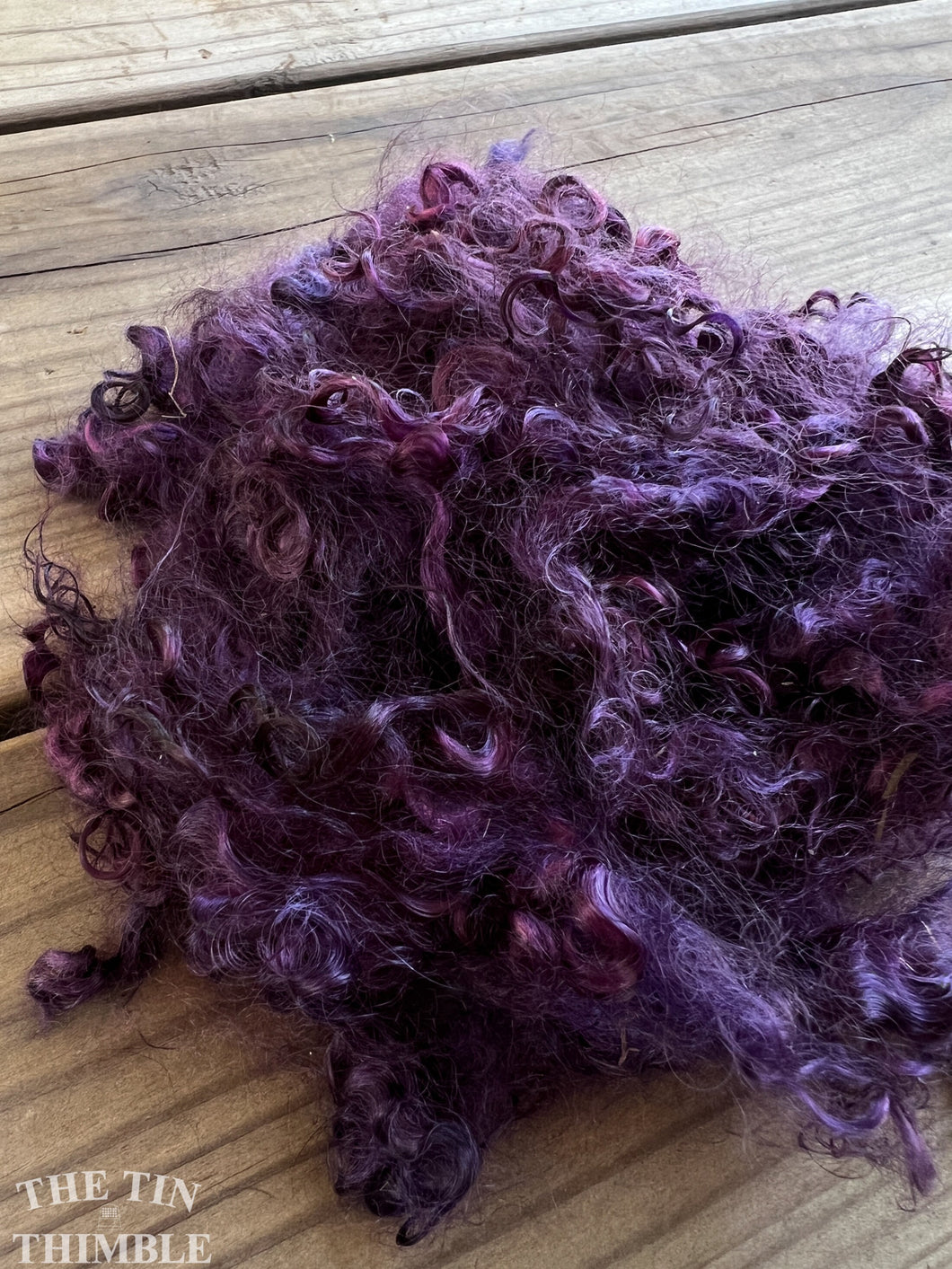 Mohair Locks for Felting, Spinning or Weaving - 1/4 Oz - Hand Dyed in the Color 'Deep Purple'