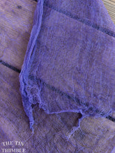 Load image into Gallery viewer, Hand Dyed Cotton Gauze Scrim Cheesecloth Scarf for Sewing or Nuno Felting in Violet / Scarf for Felting or Wearing as Is / By the Yard
